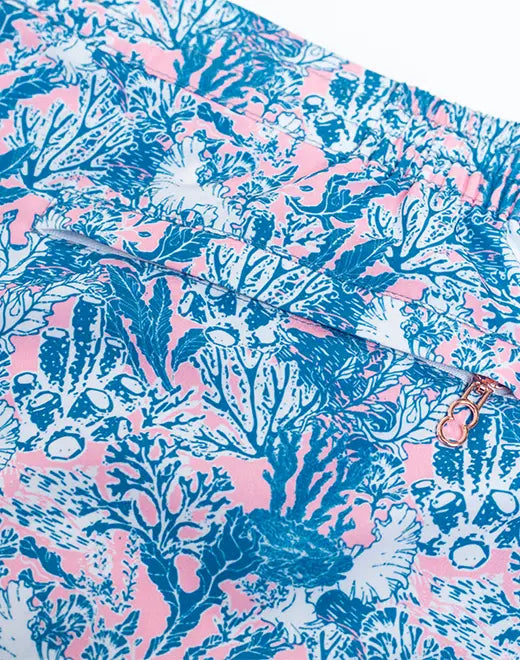 2Eros Men's Coral Print Swim Shorts - Quick-Dry Beach Swim Trunks with Comfortable Elastic Waistband - Perfect for Swimming, Surfing, and Summer Vacations