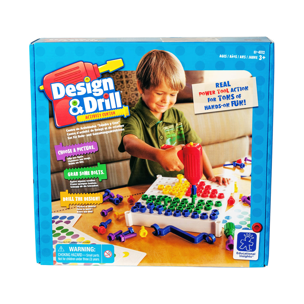 Educational Insights Design & Drill Activity Center - STEM Learning Toy for Kids Ages 3+ | Creative Construction Play with Screws, Bolts & Wrench | Perfect for Preschool Classroom & Home Learning Activities
