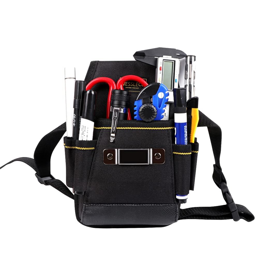 Heavy Duty 6-Pocket Adjustable Oxford Tool Belt for Electricians & Technicians - Durable Waist Pouch with Screwdriver Holder - Perfect for Construction, HVAC & DIY Home Repairs