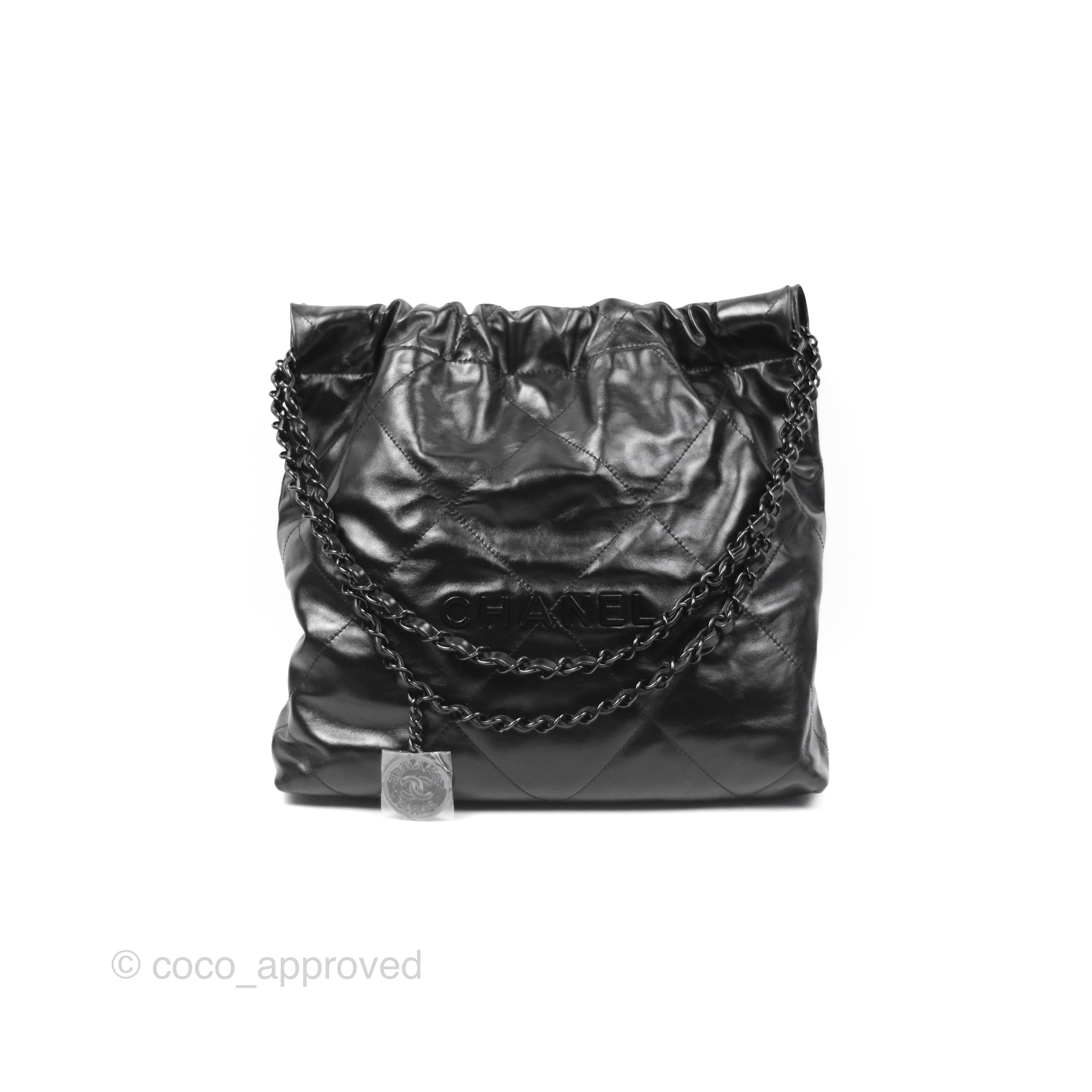 Chanel 22 Small Handbag Black Calfskin Leather with So Black Hardware - Luxury Crossbody Bag for Women, Perfect for Date Night & Evening Events