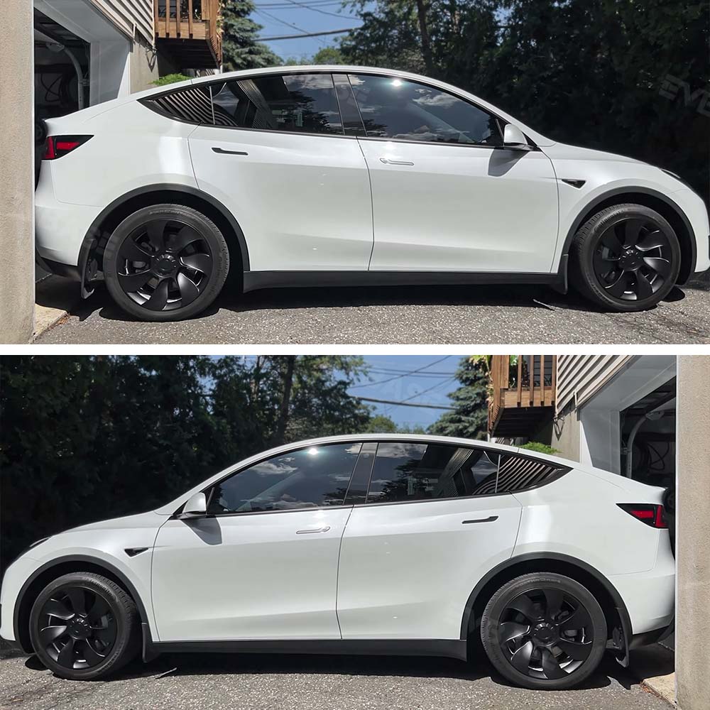 EVBASE Model Y 19-Inch Überturbine Wheel Cover Set (4PCS) - Matte Black Replacement Caps for Tesla Model Y - Enhance Style & Protection for Daily Driving & Road Trips