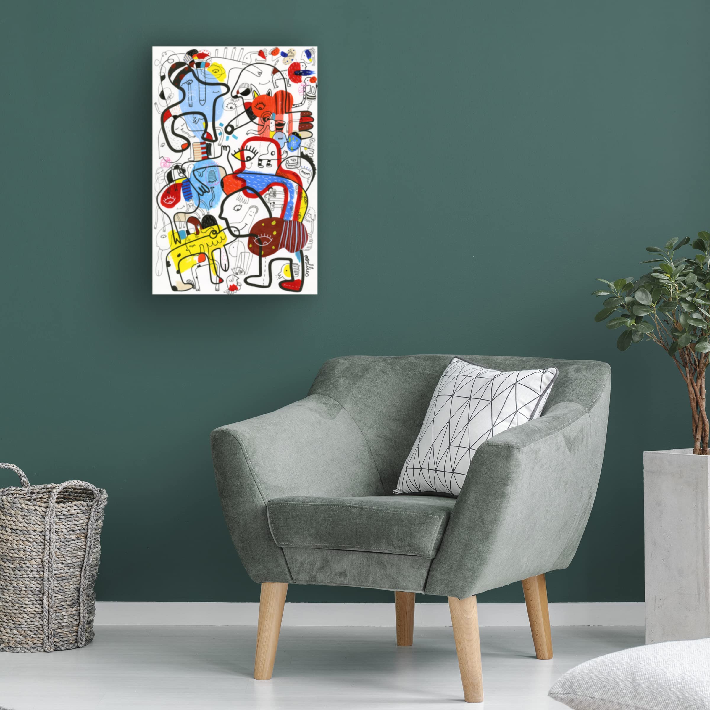 Trademark Fine Art 'Glass Full Of It' Canvas Wall Art by Oodlies - Modern Home Decor for Living Room, Bedroom & Office