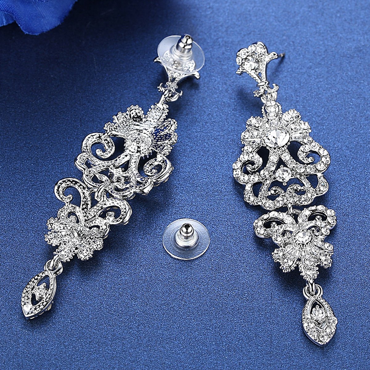 Mecresh Gold & Silver Rhinestone Chandelier Wedding Earrings – Elegant Bridal Dangle Earrings for Bride, Bridesmaid, Prom, Party & Special Occasions
