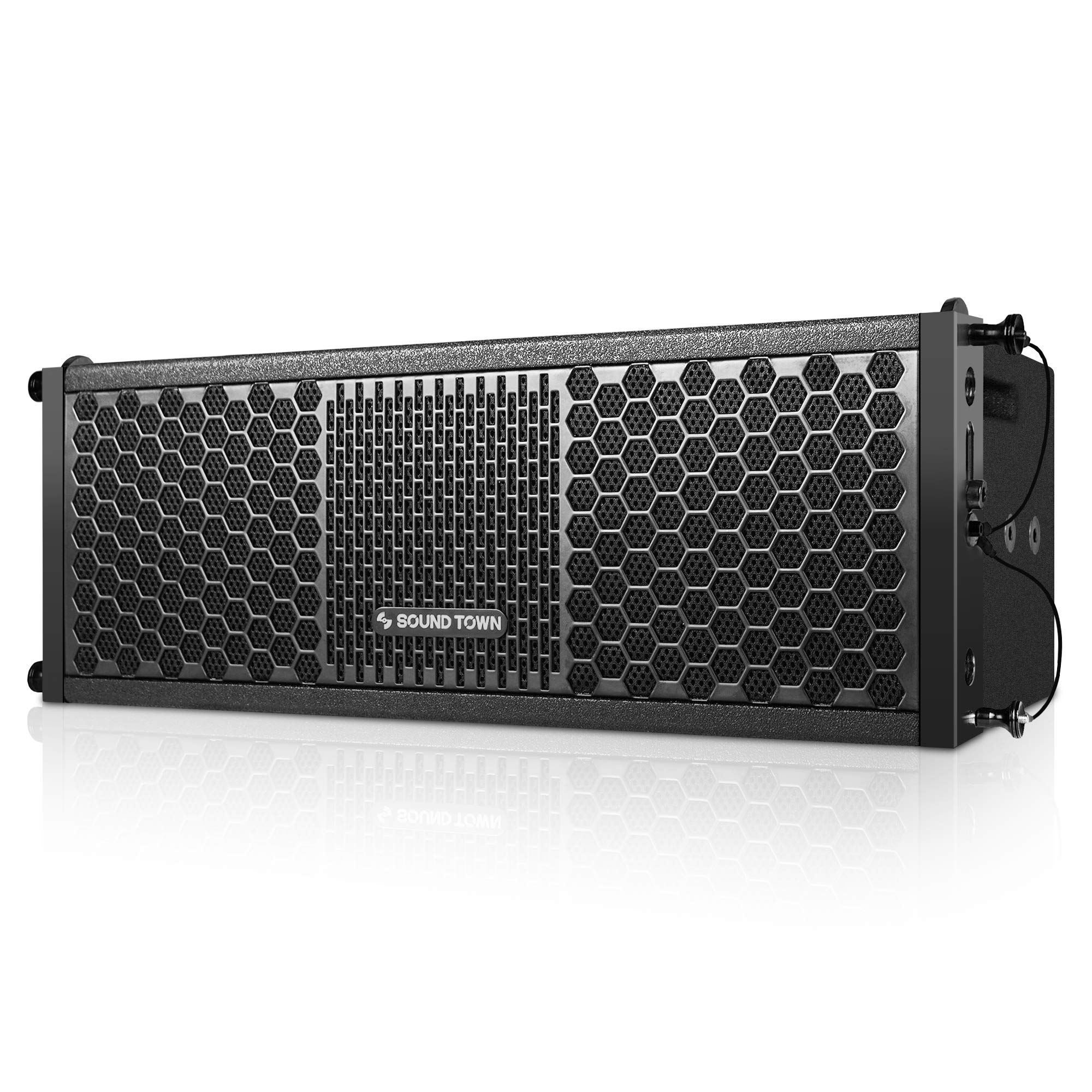 Sound Town ZETHUS Series 2x5 Line Array Speaker System with Titanium Compression Driver - Professional PA Loudspeaker for Live Music, DJ Events & Outdoor Concerts (ZETHUS-205V2, Black)