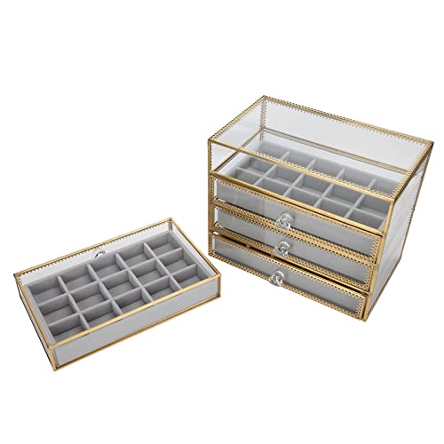 60 Grids Acrylic Nail Art Organizer Box with 4 Drawers - Jewelry Display Storage Case for Salon, Home & Retail Counter - Perfect for Nail Technicians & DIY Manicure Lovers