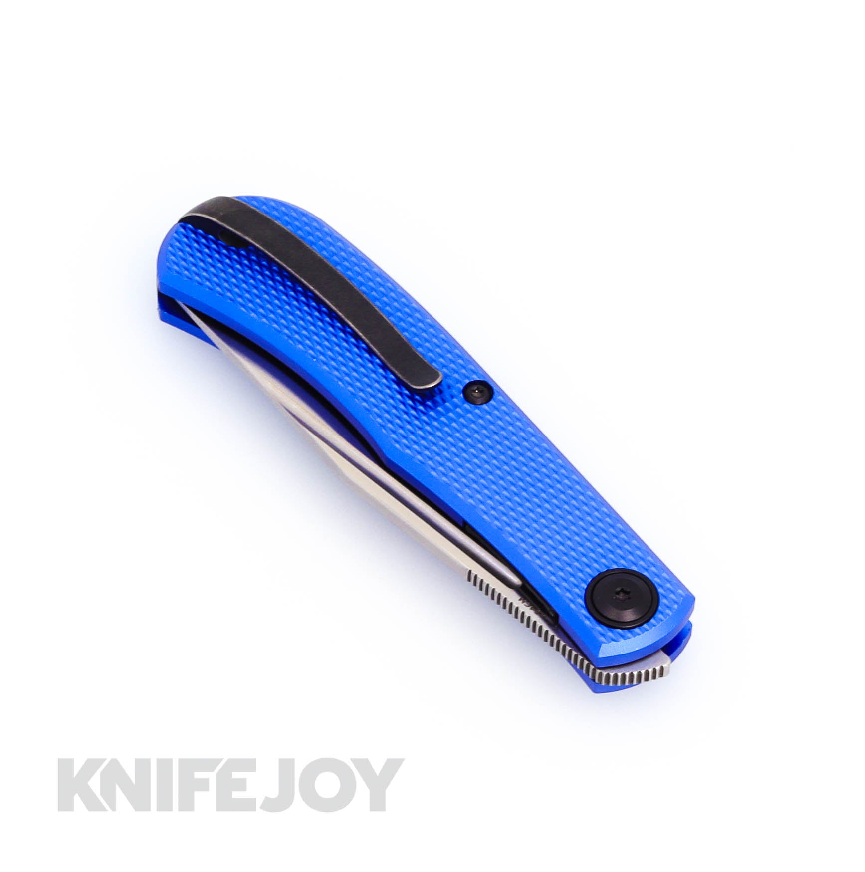 Daedalus Knife Co. The Lab Model Front Flipper - Satin Finish Blade with Blue Aluminum Handles - EDC Pocket Knife for Everyday Carry, Outdoor Adventures & Camping