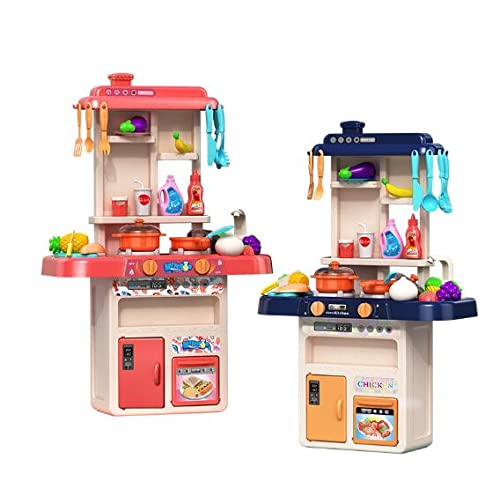 Best Kids Play Kitchen Set - Realistic Cooking Toy with Water Spray & Fog Simulation for Boys & Girls - Pretend Play House Toy for Kindergarten Children - Perfect for Role Play, Birthday Gifts & Early Learning (Model 353-20)