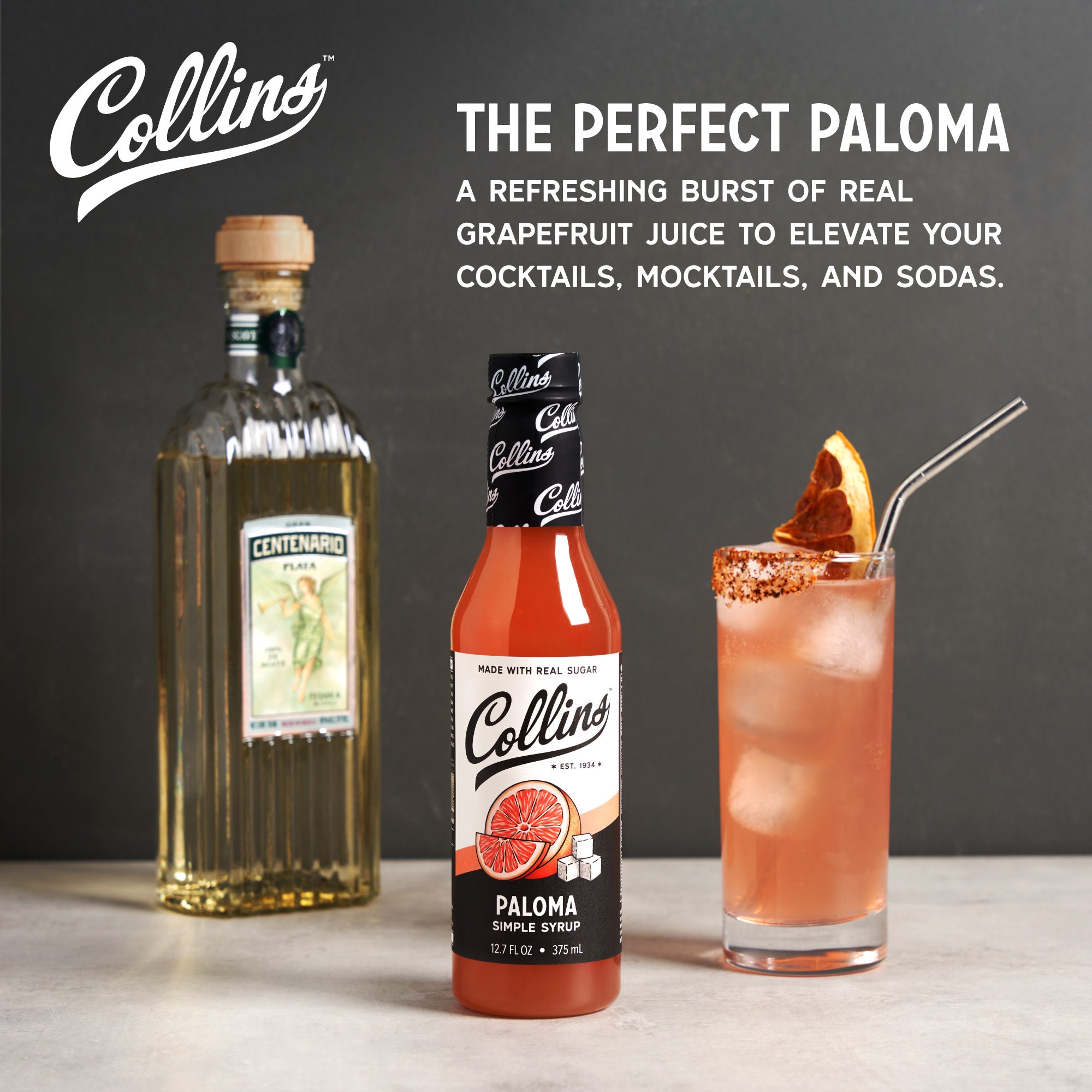 Paloma Simple Syrup - 12.7 oz Premium Cocktail Mixer for Margaritas, Palomas & Tequila Drinks - Perfect for Home Bars, Parties & Mexican-Themed Events
