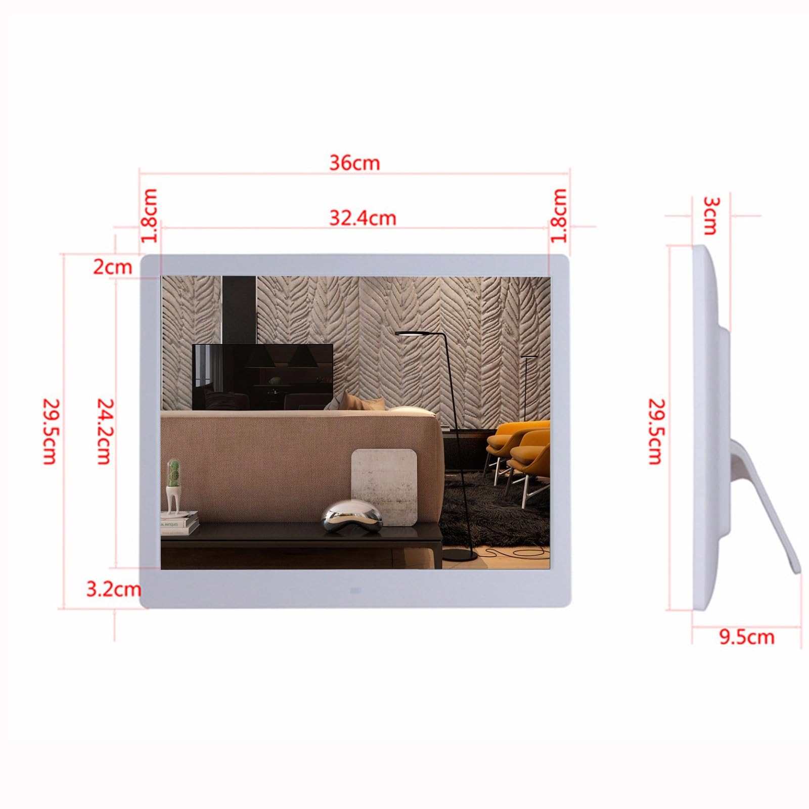 16-inch Ultra-thin HD Digital Photo Frame - JTPMYFT Electronic Picture Display with Wall Mount | Perfect for Home Decor, Office Display & Digital Advertising (Black)