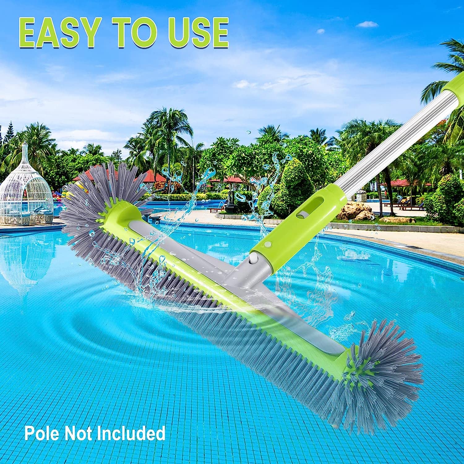 Professional Swimming Pool Brush Head with Round Ends - 17.5