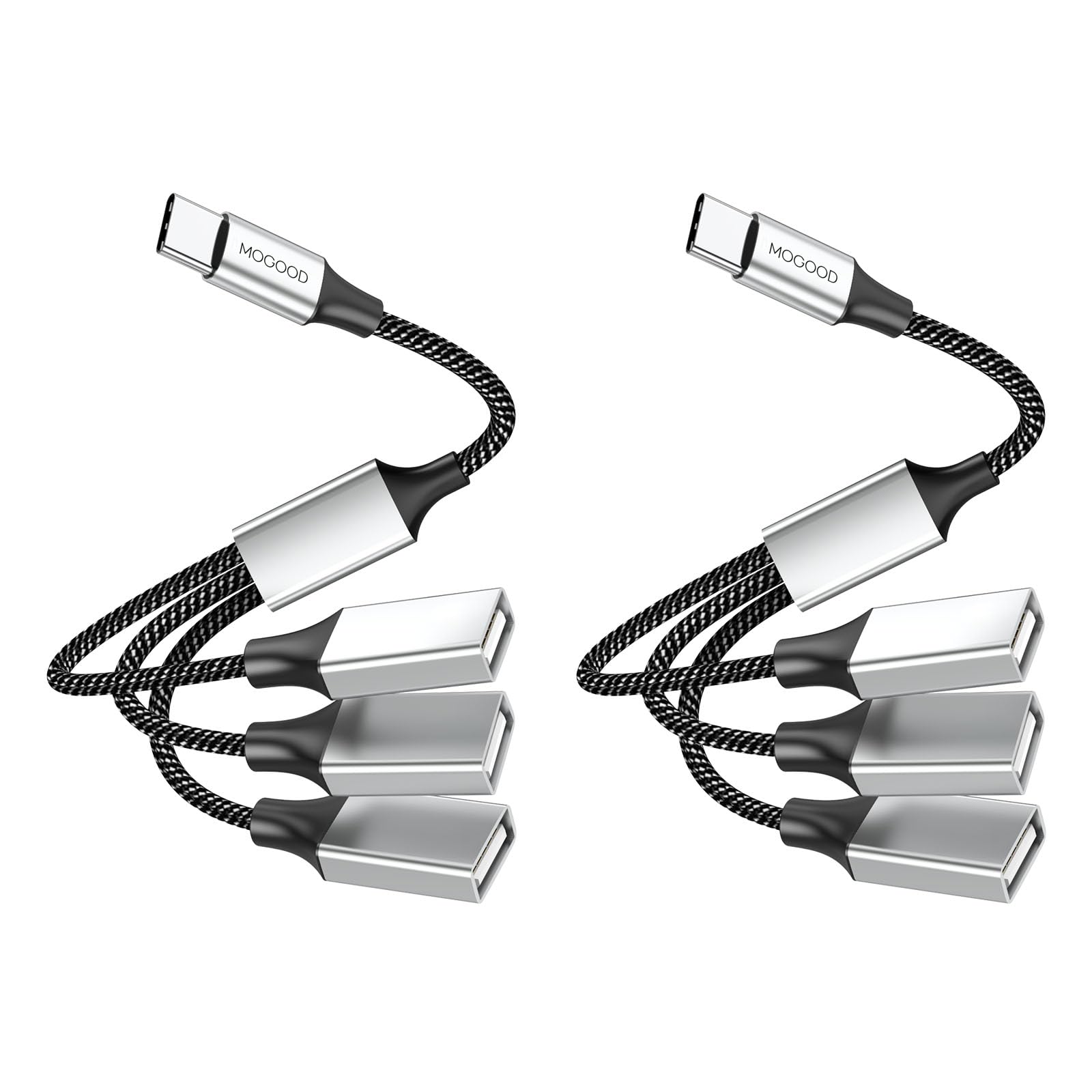 USB C to 3 USB A 2.0 Hub Adapter - Type C Male to Triple USB Female Splitter Cable for MacBook, iPad Pro/Air, Surface Go, PC & Laptop - Perfect for Charging Multiple Devices Simultaneously