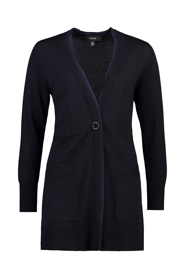 Cassidy Cardigan Women's Knit Sweater Midnight Blue - Cozy Fall & Winter Cardigan for Casual Outfits and Layering