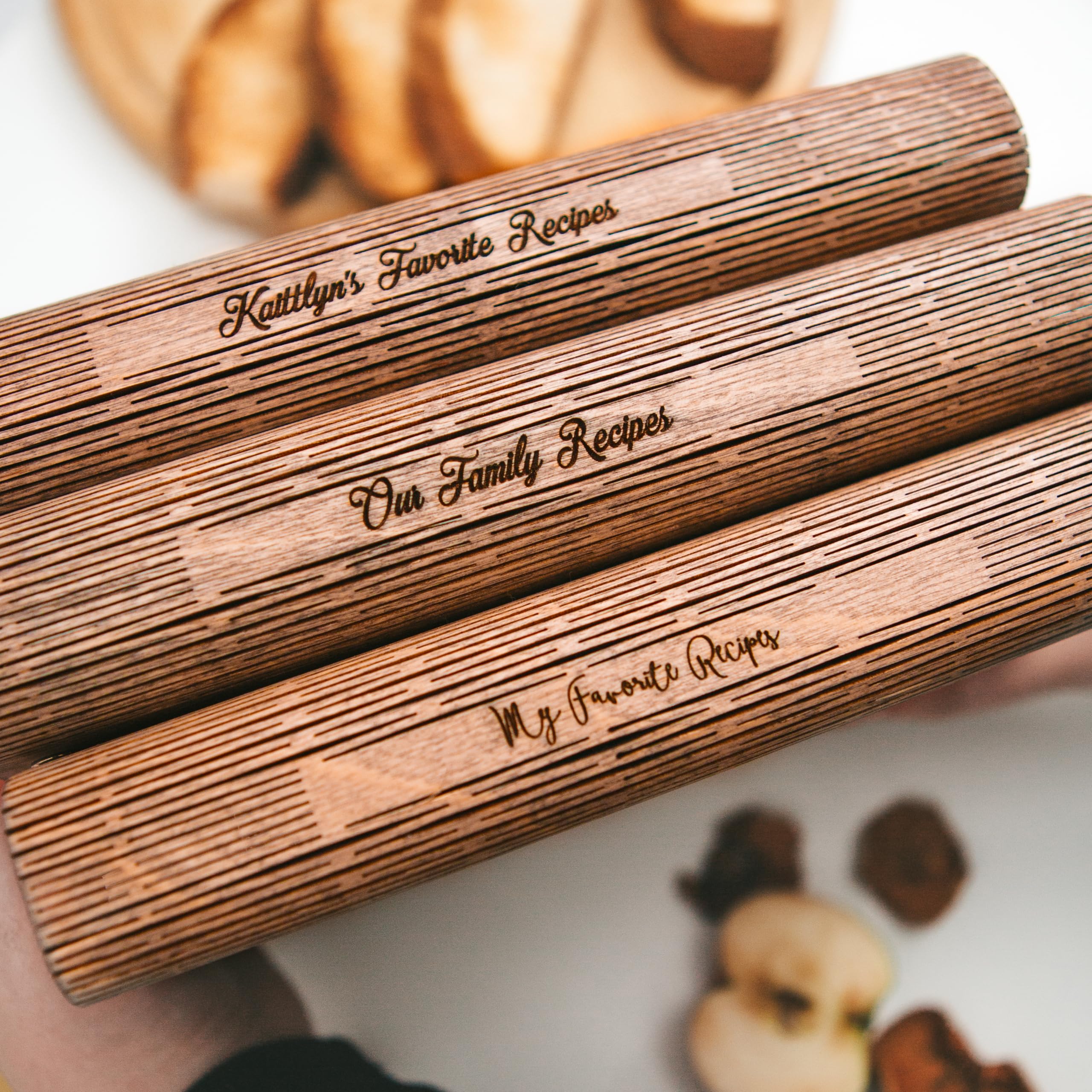 ENJOY THE WOOD Personalized Wooden Recipe Book Binder - Custom Family Cookbook Journal & Sketchbook Organizer - Large A4 Size for Home Kitchen, Gift Giving & Recipe Collection