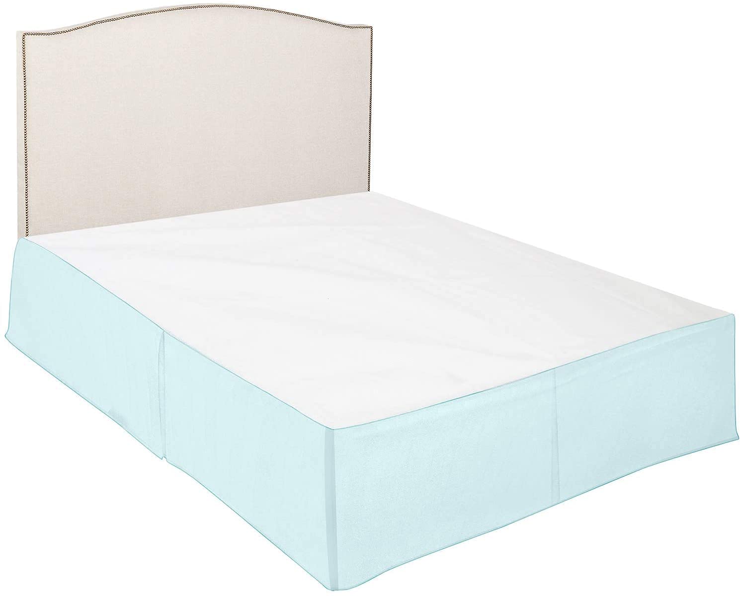 Premium 100% Combed Cotton Queen Size Bed Skirt - 600 Thread Count Wrap Around Design with Adjustable Belts | 18