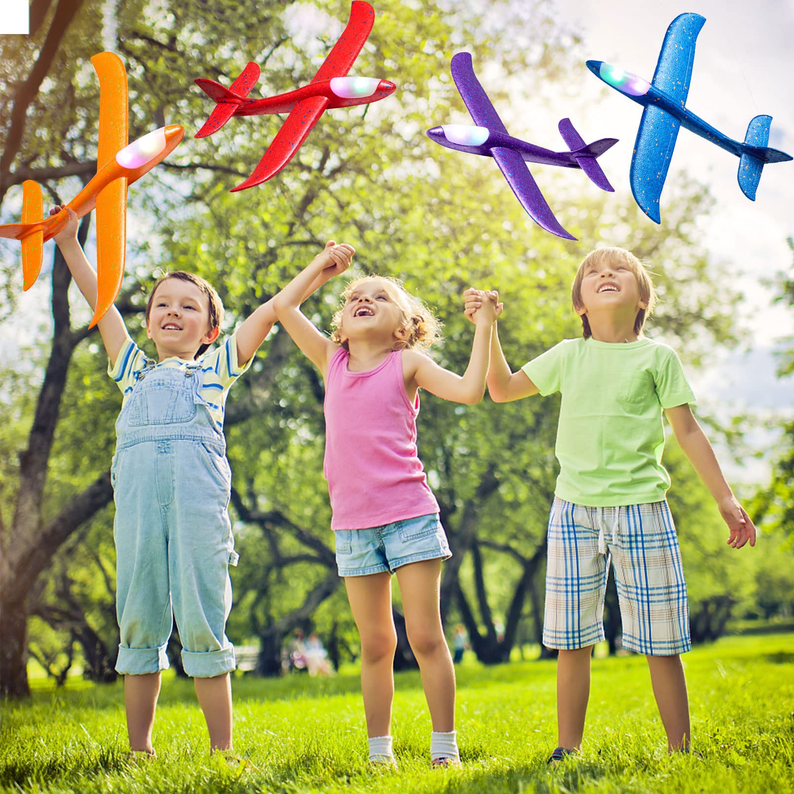 4 Pack LED Light Airplane Toys - 17.5