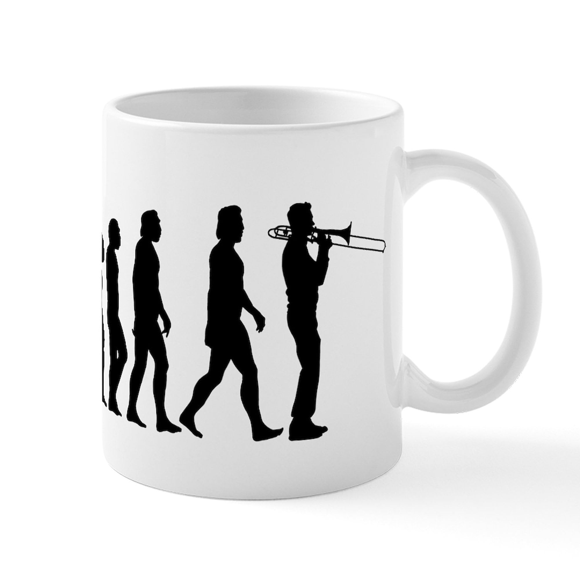 Evolution Trombone 11 oz (325 ml) Ceramic Coffee Mug - Perfect for Musicians, Band Gifts & Hot Beverages at Home or Office
