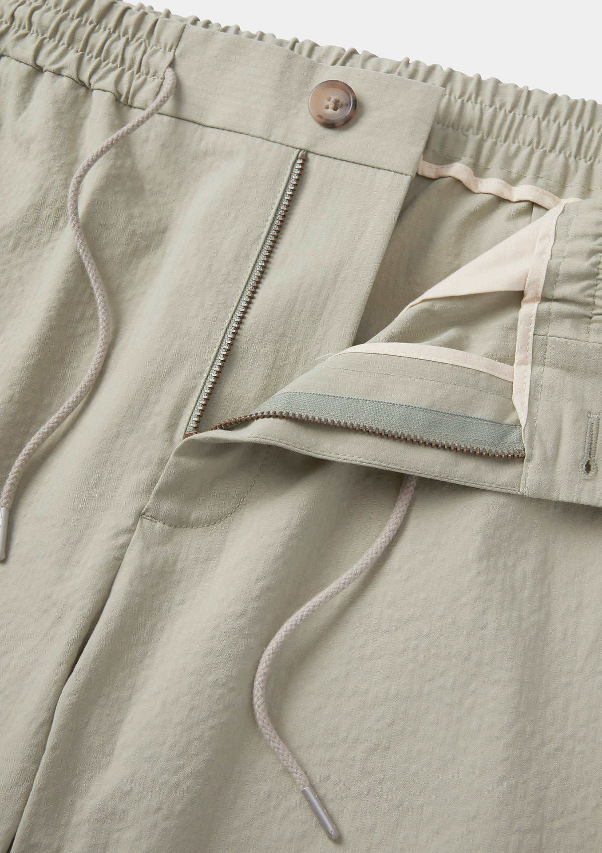 Breathable Sage Seersucker Cotton Drawstring Shorts for Men - Comfortable Casual Summer Wear for Beach, Travel & Lounging