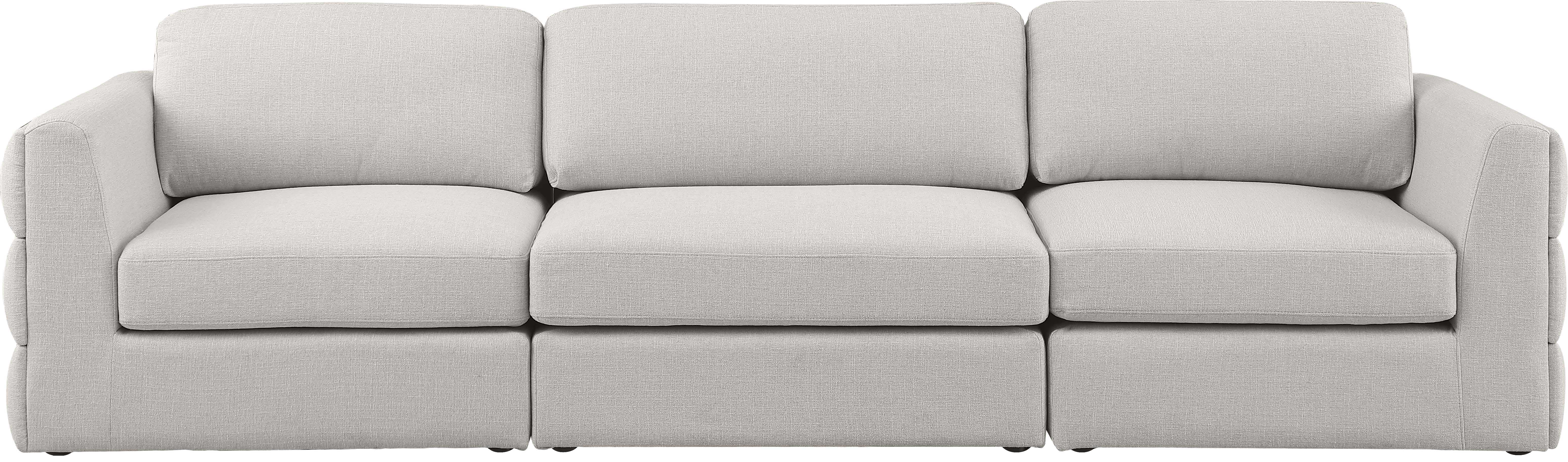 Beckham Durable Linen Textured Fabric Modular Sofa - Modern Sectional Couch for Living Room, Lounge & Home Office - Easy to Assemble Comfortable Sofa Set with Washable Covers