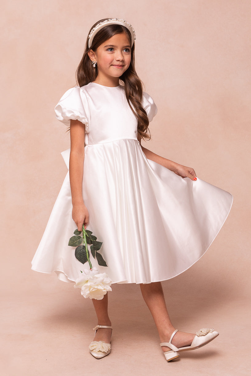 Mini Marlie Mae Dress in White - Elegant Floral Lace Summer Dress for Women, Perfect for Weddings, Parties & Special Occasions