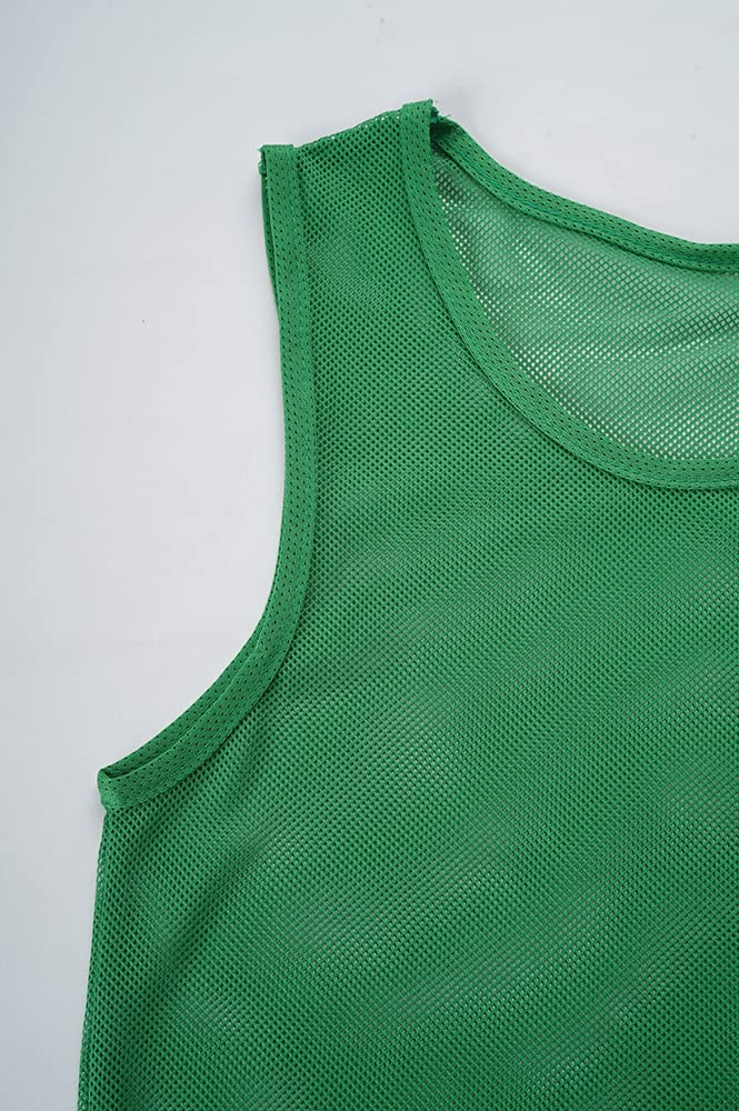 12 Pack Numbered Soccer Training Bibs (1-12) - Reversible Pinnies for Kids, Youth & Adults - Perfect for Basketball, Football & Team Sports Practice