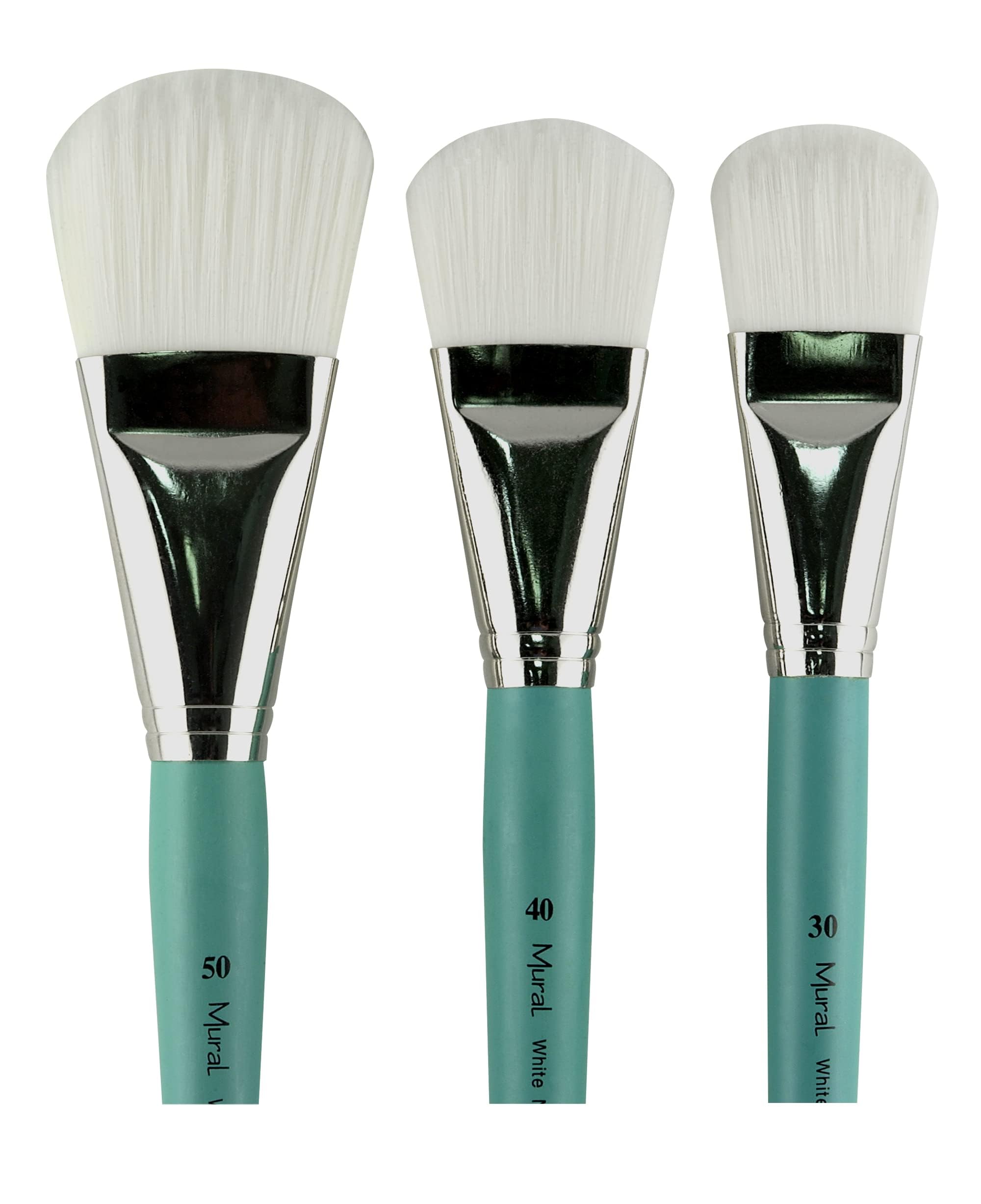 Creative Mark Mural Large Artist Brushes - White Filament Brushes for Acrylic & Watercolor Painting - Filbert #30 - Perfect for Canvas Murals, Wall Art & Professional Studio Work