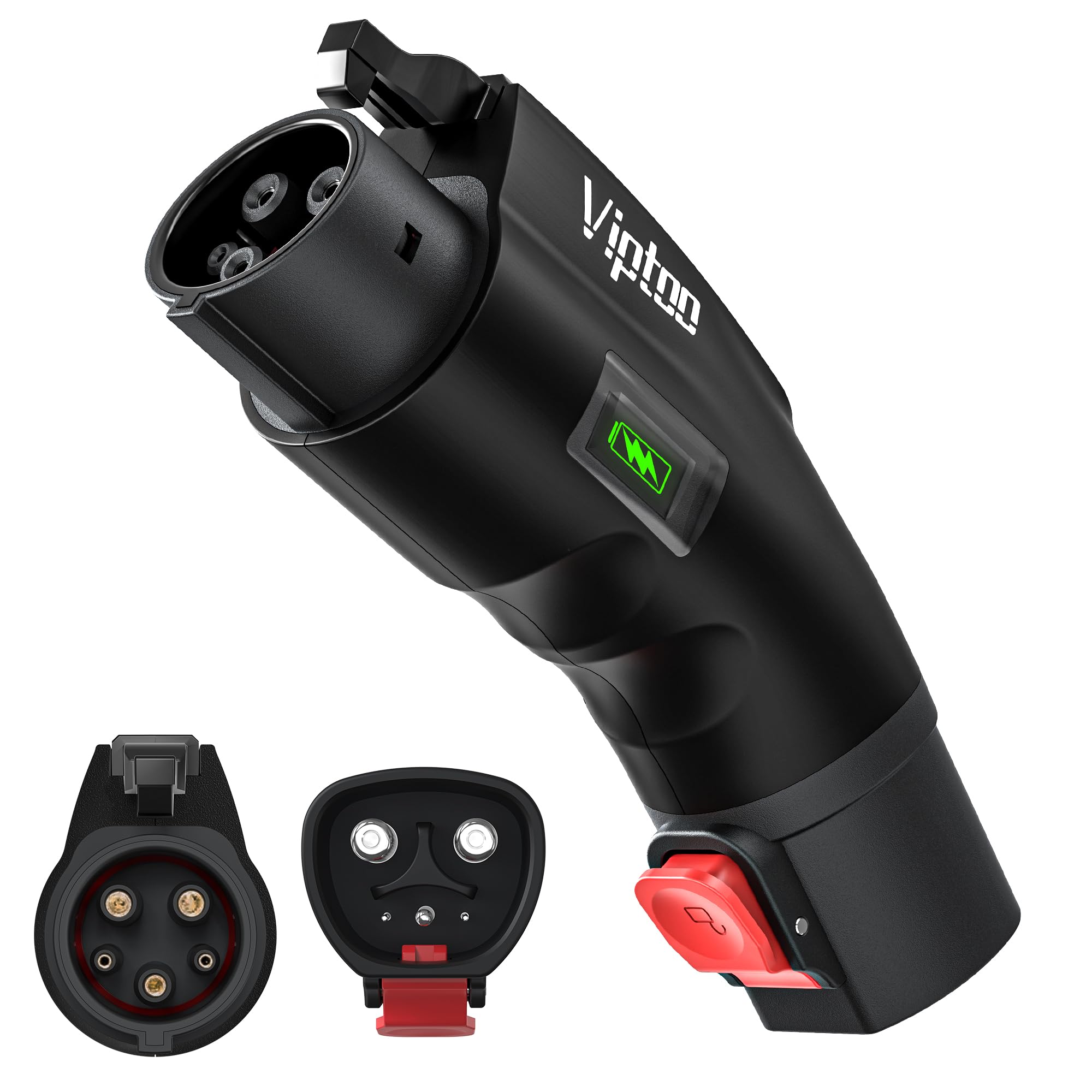 Tesla to J1772 EV Charger Adapter - Compact Design with LED Light Indicator | Compatible with Tesla Wall/Mobile/Destination Chargers | Converts Tesla Charger to J1772 for Non-Tesla Electric Vehicles | Perfect for Home, Workplace & Public Charging Stations (Matte Black, DD003C-BLACK)