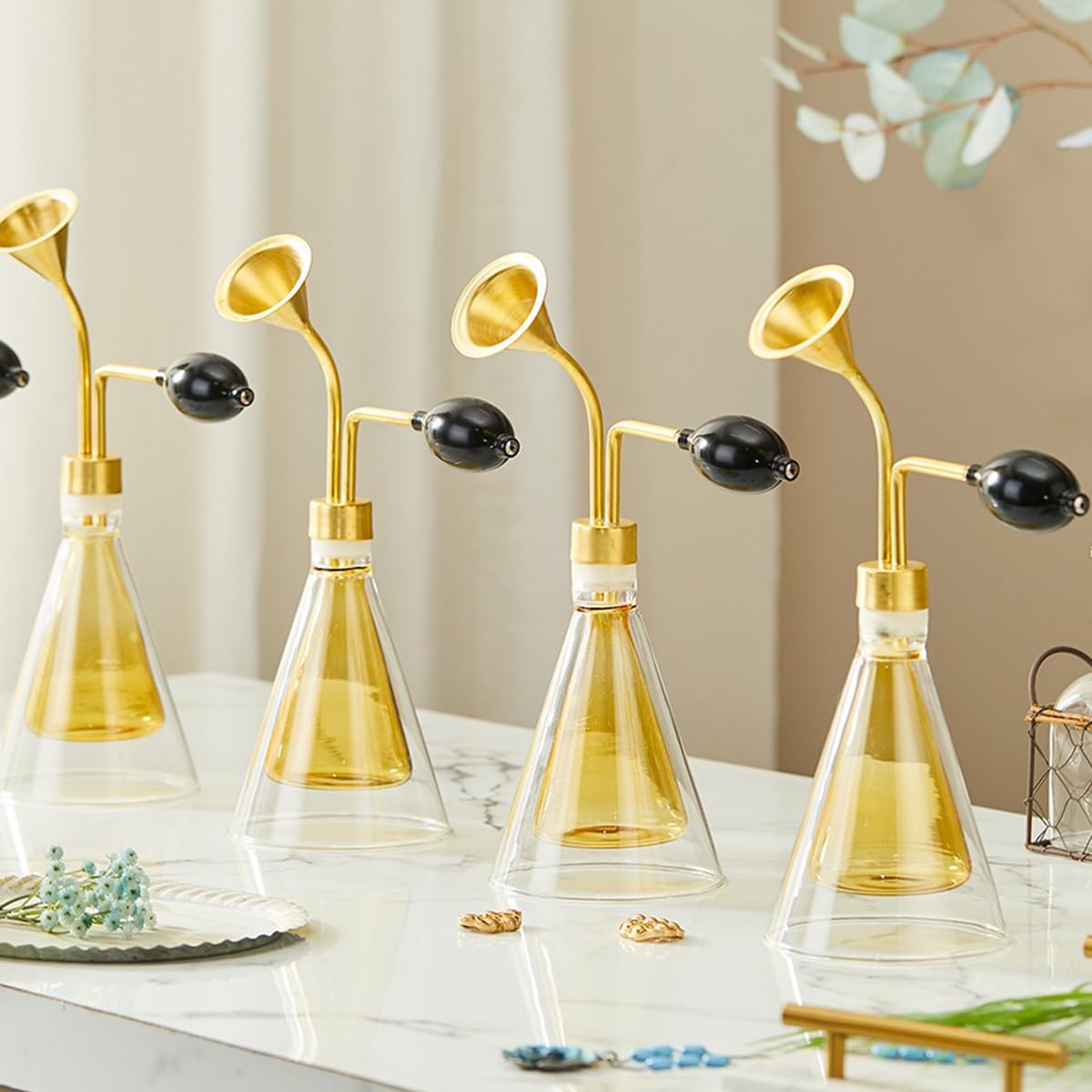 Premium Essential Oil Erlenmeyer Flask - Clear Glass Perfume Bottle for Fragrance Storage & Aromatherapy | Perfect for DIY Perfume Making, Home Scenting & Laboratory Use