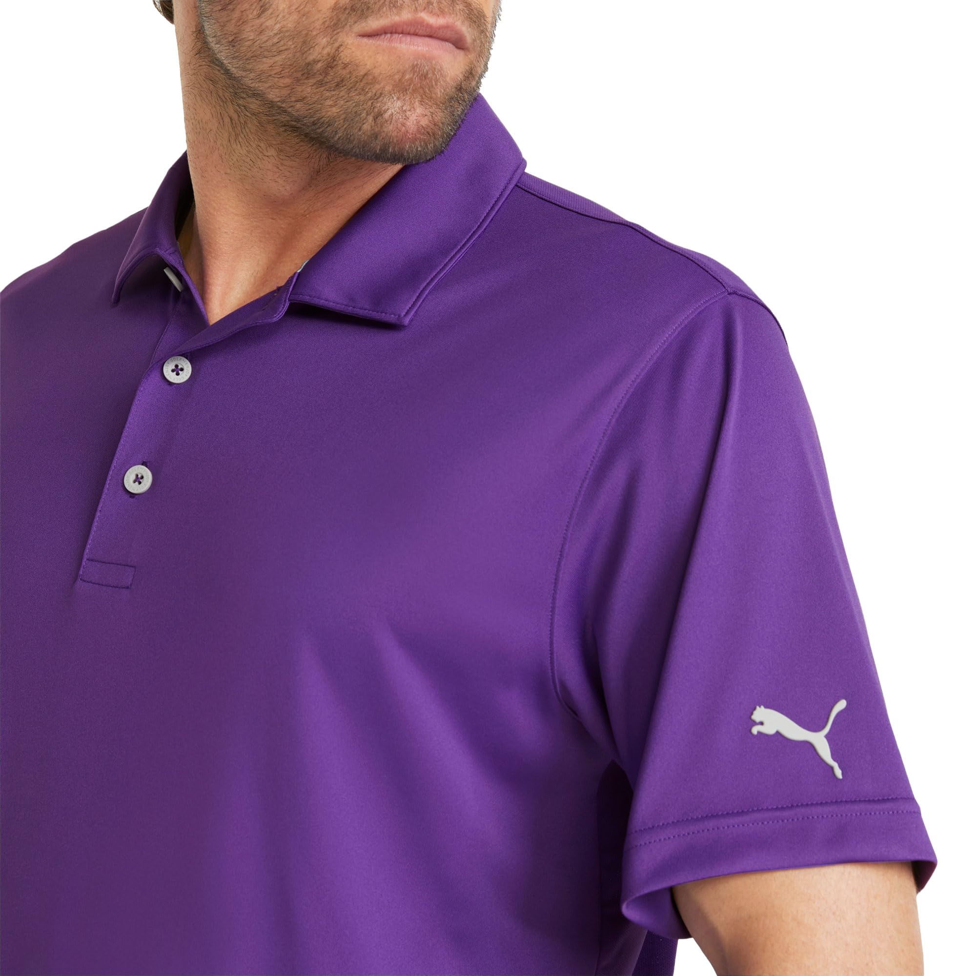Puma Golf Men's Gamer Polo Shirt - Moisture-Wicking Performance Fabric, UV Protection, Tillandsia Purple, XXL - Perfect for Golf Tournaments & Casual Wear