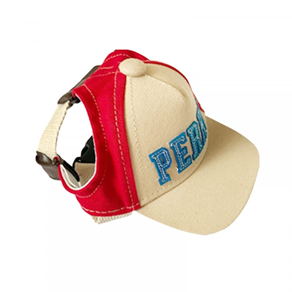 DONGKER Adjustable Dog Baseball Cap with Ear Holes - Sun Protection Sports Hat for Small & Medium Puppies - Perfect for Outdoor Activities, Walks, and Beach Trips