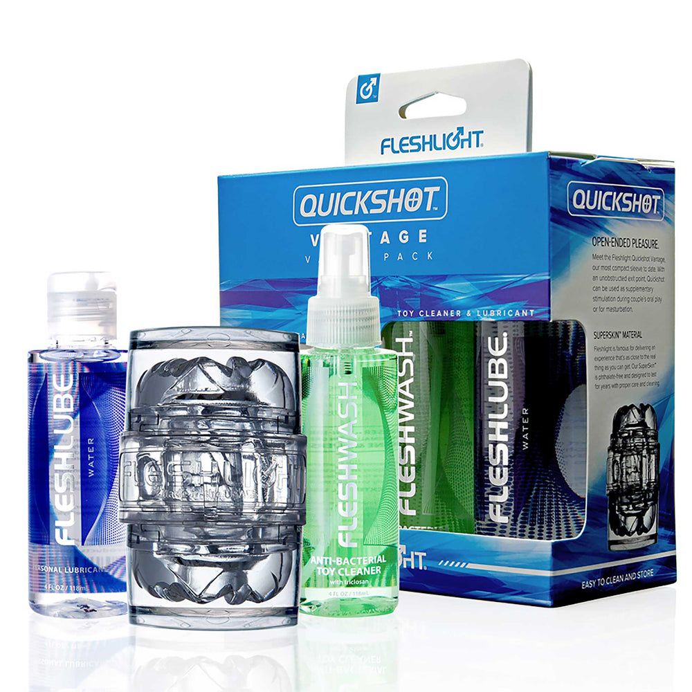 Fleshlight Quickshot Vantage Male Masturbator - Compact & Discreet Value Pack for Solo Pleasure & Couples Play - Perfect for Travel & Quick Release