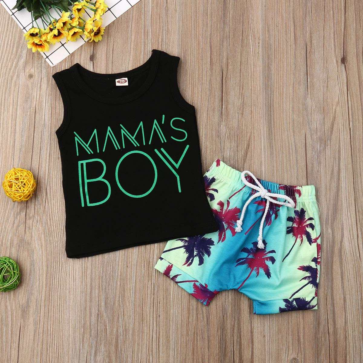 Toddler Boys Summer Shorts Set - Sleeveless Shirt & Shorts 2PC Outfit for Playtime