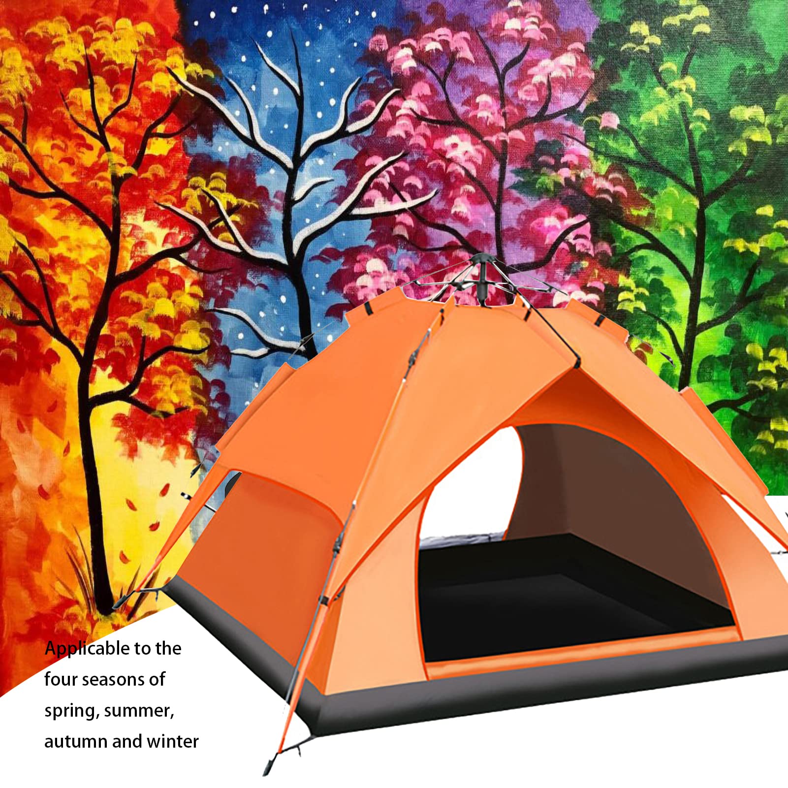 3 Person Double Layer Waterproof Dome Tent - Automatic Pop Up Backpacking Tent with Carry Bag - Sun Shelter for Beach & Weatherproof Camping - Perfect for Hiking, Travel & Outdoor Adventures