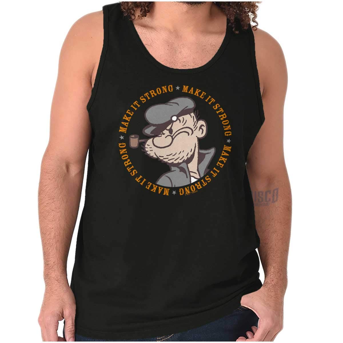 Popeye Sailor 'Make It Strong' Graphic Tank Top for Men & Women - Casual & Vintage Inspired T-Shirt for Everyday Wear, Gym, and Beach Outfits