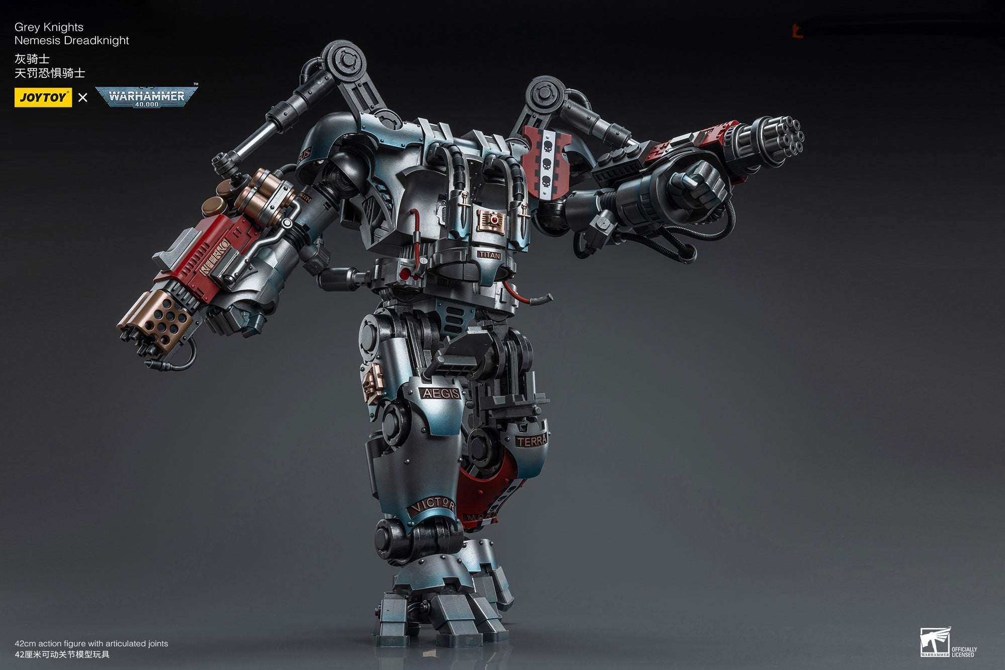 Pre-Order 1/18 JOYTOY Warhammer 40K Grey Knights Nemesis Dreadknight Action Figure Set - Reissue Edition | Collectible Model for Warhammer Fans & Tabletop Gaming Scenes