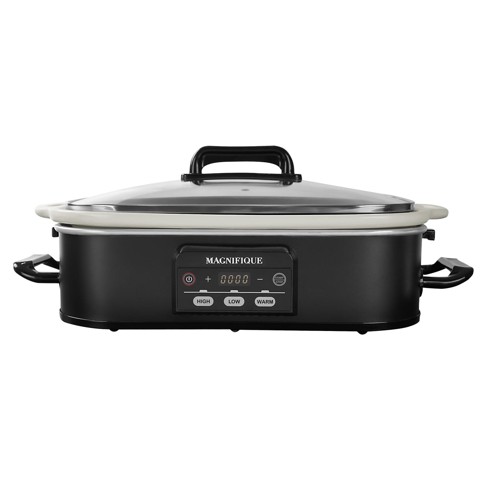 **MAGNIFIQUE 4 Quart Programmable Slow Cooker with Ceramic Pot - Small Casserole Crock Pot for Family Dinners, Oven Safe & Durable Bakeware for Lasagna, Roasts, Stews - Perfect for Home Cooking & Meal Prep**