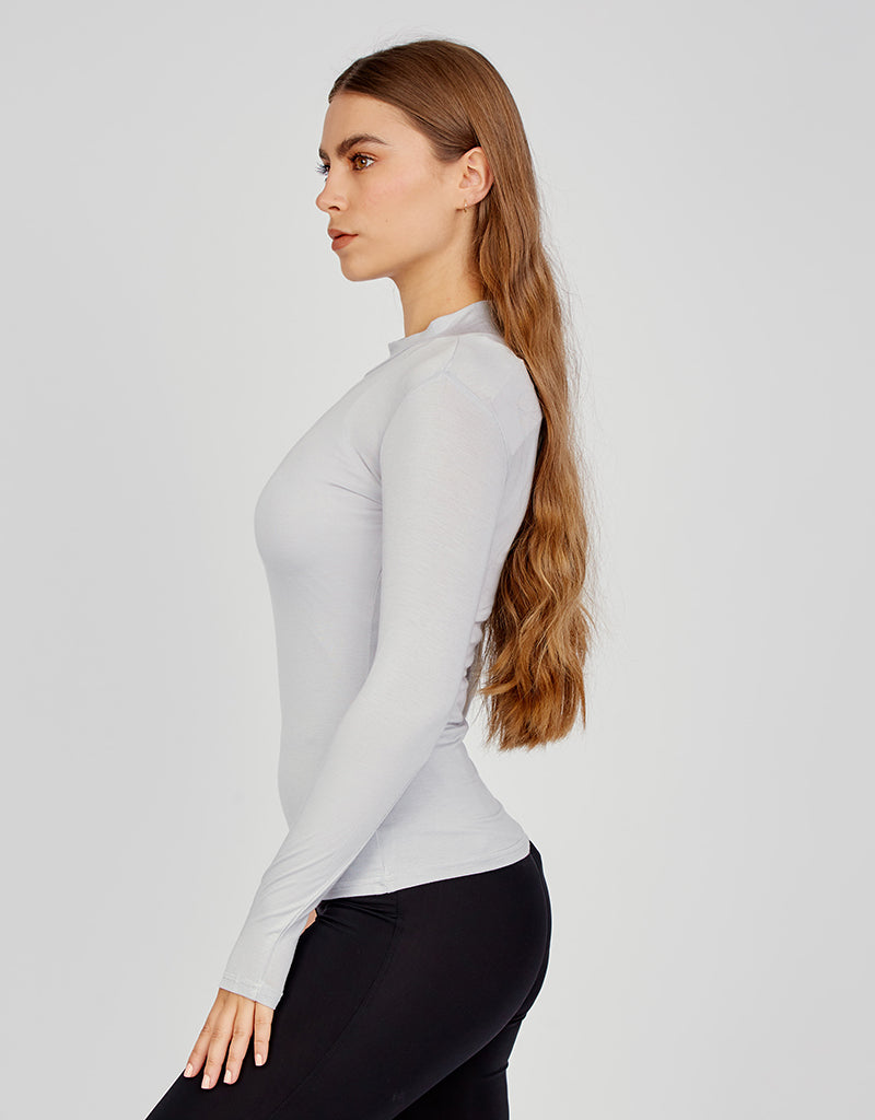 Elegant High Neck Bodycon Top in Light Shades - Perfect for Work, Party & Casual Wear