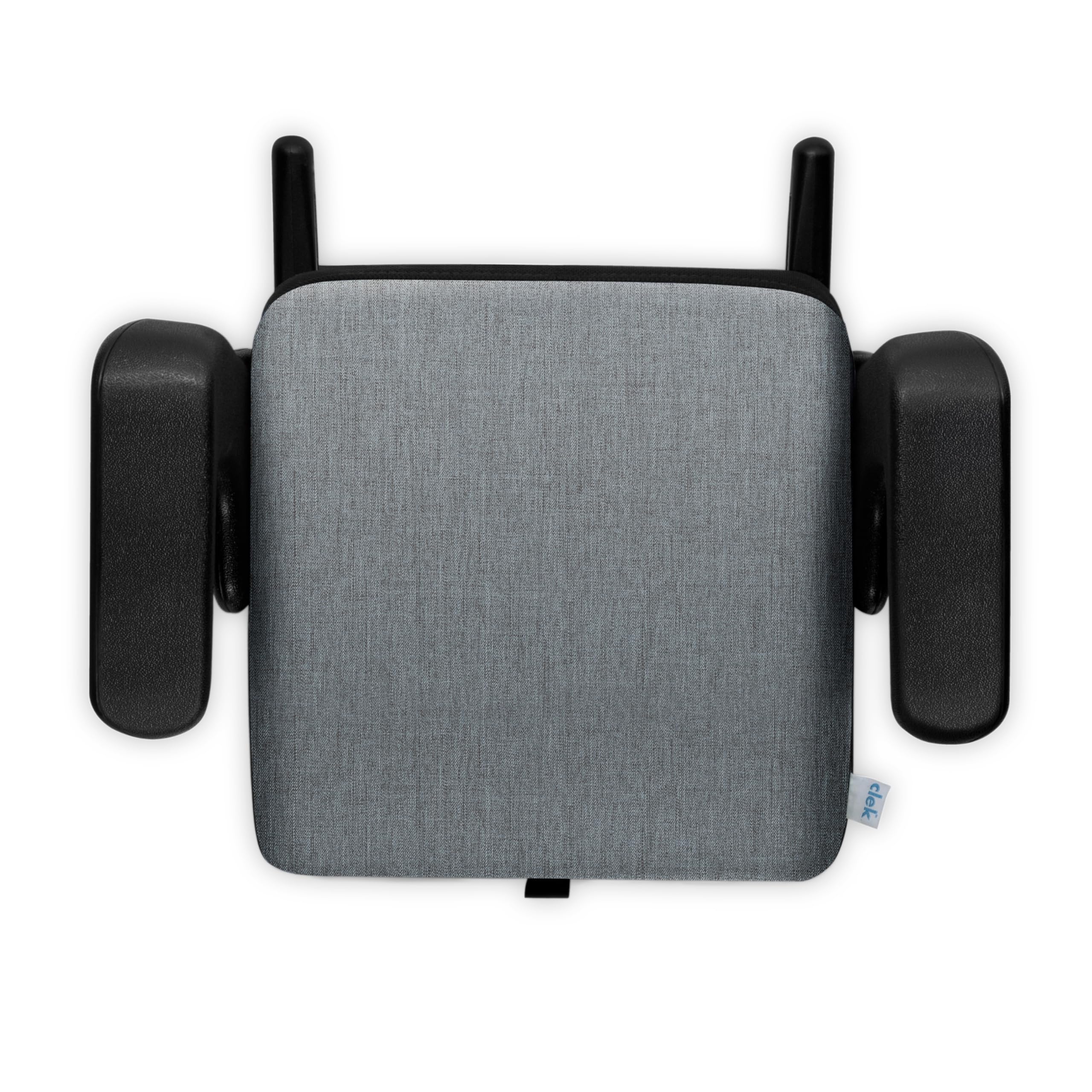 Clek Olli Backless Booster Car Seat for Kids - Extra Padding & Comfort Cube Design with Quick-Release Strap & Rigid LATCH System (Thunder) - Safe Travel for School, Road Trips & Everyday Use