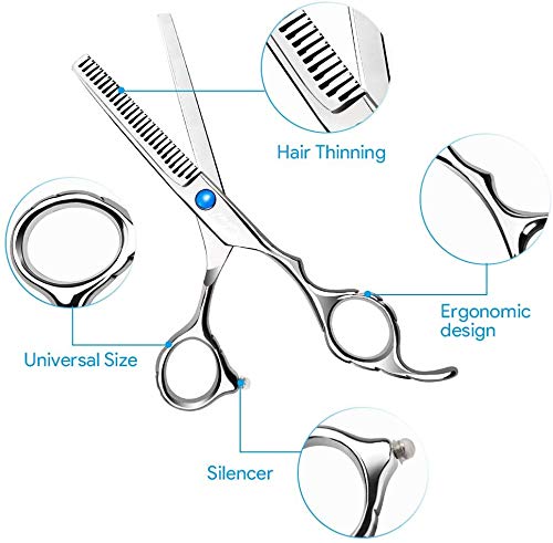 Professional Hairdressing Scissors Set - LeVille Salon & Barber Shears with Thinning Scissors for Hair Cutting, Styling & Trimming | Perfect for Salons, Barbershops & Home Haircuts