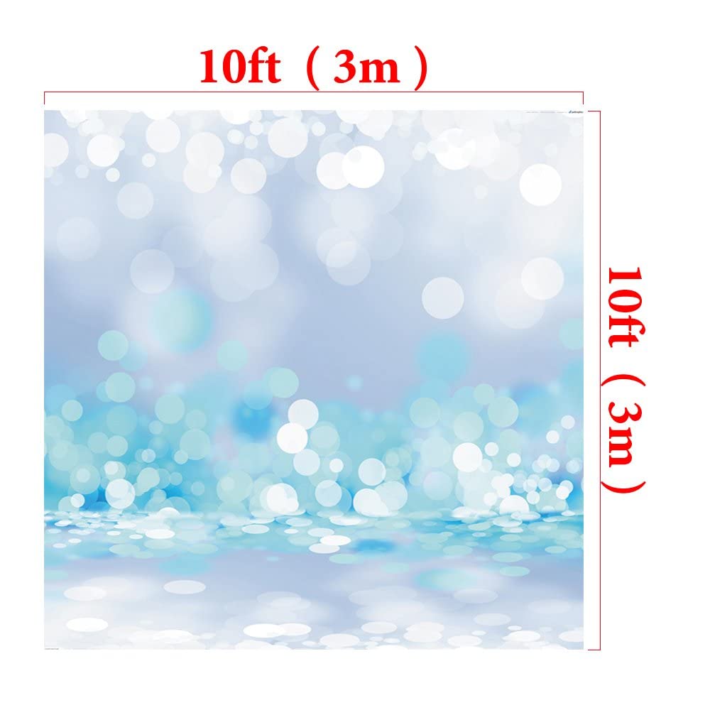 Kate 10x10ft Light Blue Bokeh Photography Backdrop with Glitter Bubbles - Perfect for Children's Birthday Parties, Baby Showers & Photo Studio Backgrounds