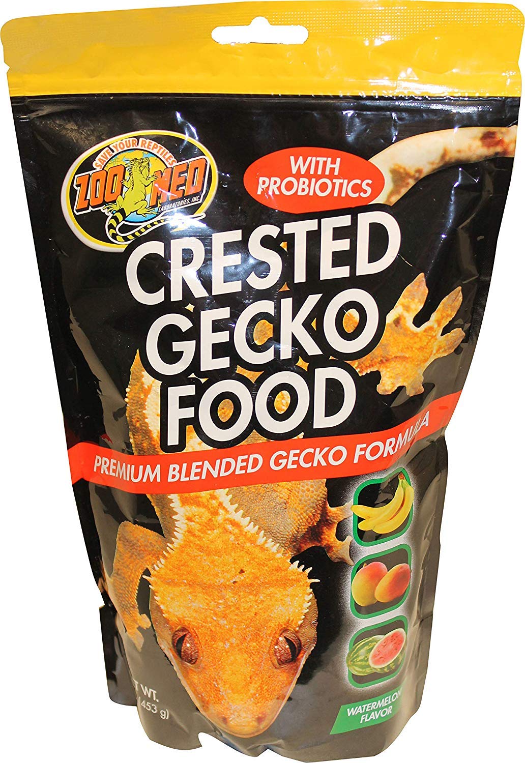 Premium Crested Gecko Diet - Watermelon Flavor 1 lb (453g) - Complete Nutrition for Pet Geckos - Pack of 10 - Ideal for Daily Feeding & Reptile Growth