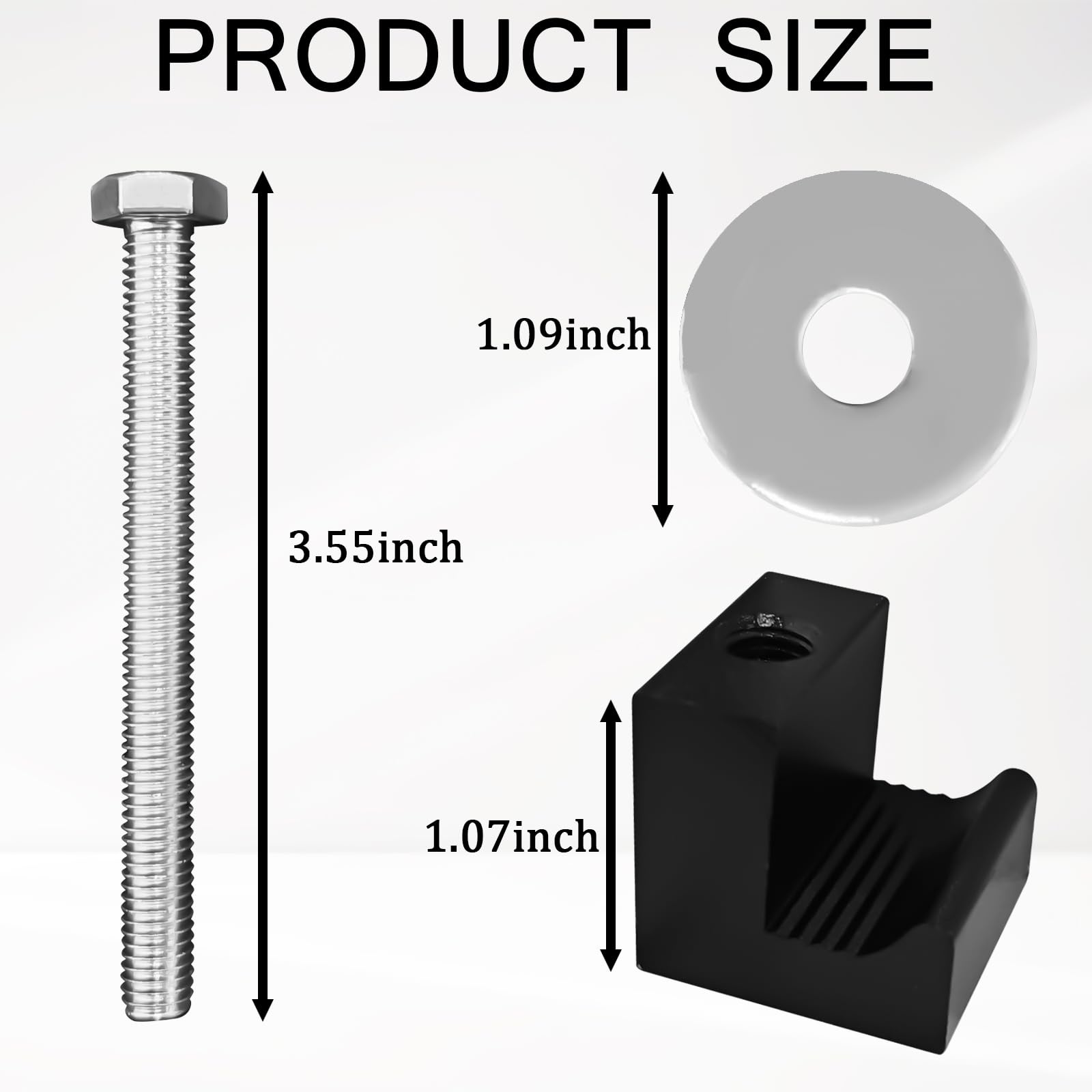 4PCS Black Truck Tool Box Mounting Kit with J Hook - Heavy Duty Aluminum Rail Mounting Kit for Pickup Truck Bed Toolboxes - Secure Tie Downs & Fastening Nuts Included - Perfect for Off-Road, Construction & Work Trucks