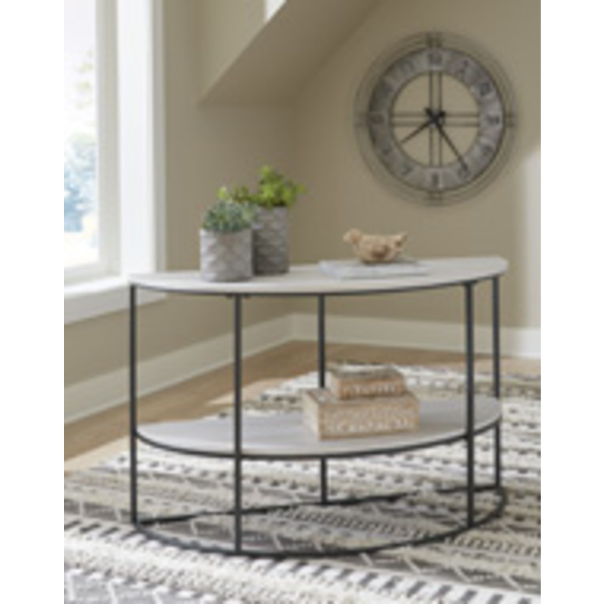 Bayflynn Sofa Table - Whitewash Finish, Modern Console Table for Living Room, Entryway, or Behind Couch - Perfect for Home Decor & Storage