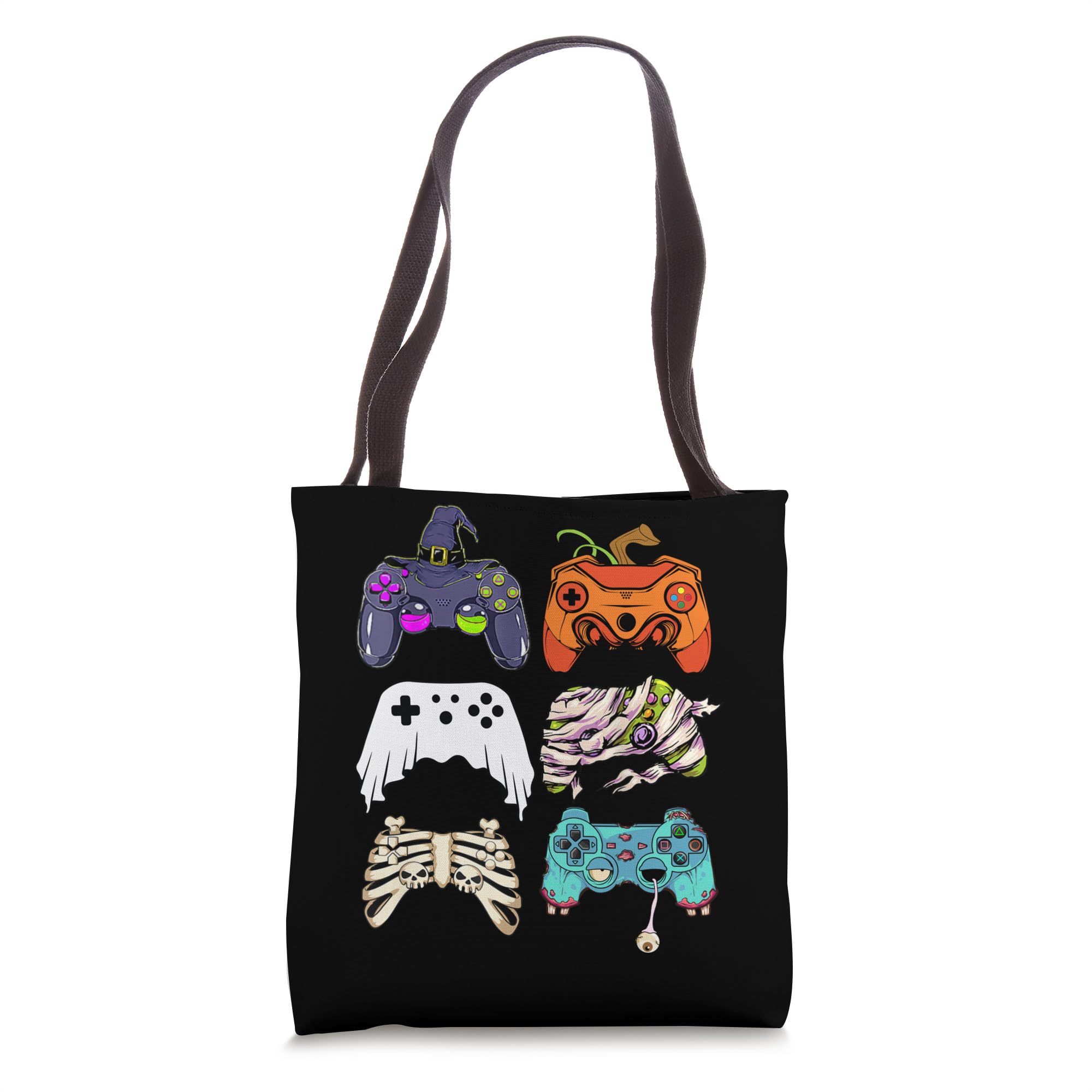 Halloween Skeleton Zombie Gaming Controller Tote Bag for Boys & Kids - Perfect for Trick-or-Treating, Cosplay & Gaming Events