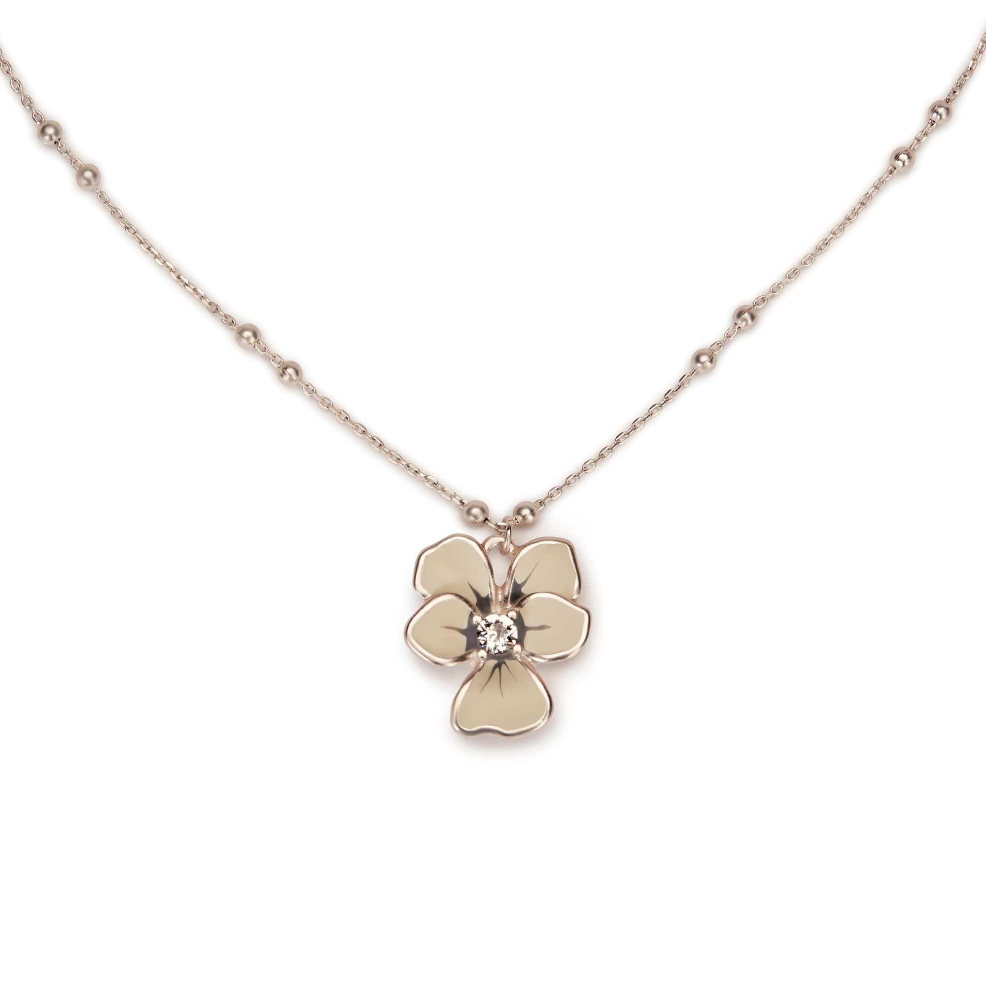1950s Swarovski Crystal Vintage Flower Necklace - Elegant Silver Statement Jewelry for Women, Perfect for Weddings, Parties & Special Occasions