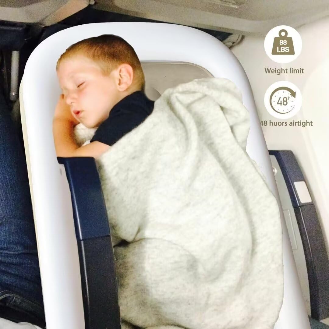 Toddler Travel Bed - Airplane Seat Extender & Toddler Bed Belt for Kids | Portable Kids Bed for Airplane, Train, Car Travel | Beige | Perfect for Long Flights & Road Trips