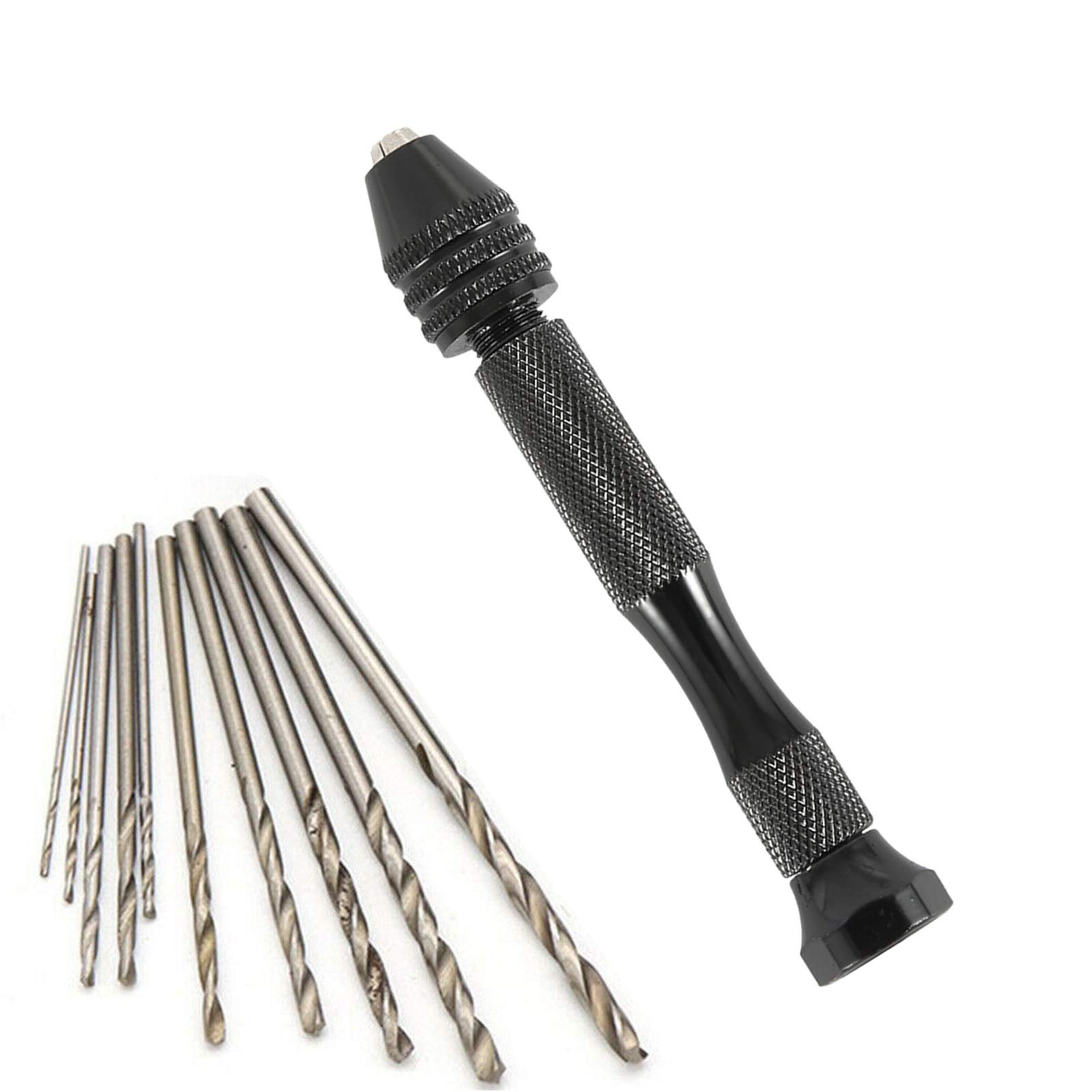 ADUCI 49-Piece Mini Micro Aluminum Hand Drill Set with Keyless Chuck & HSS Twist Drill Bits - Precision Woodworking, Jewelry Making & DIY Craft Rotary Tools - Perfect for Small Hole Drilling, Model Building & Home Repair Projects