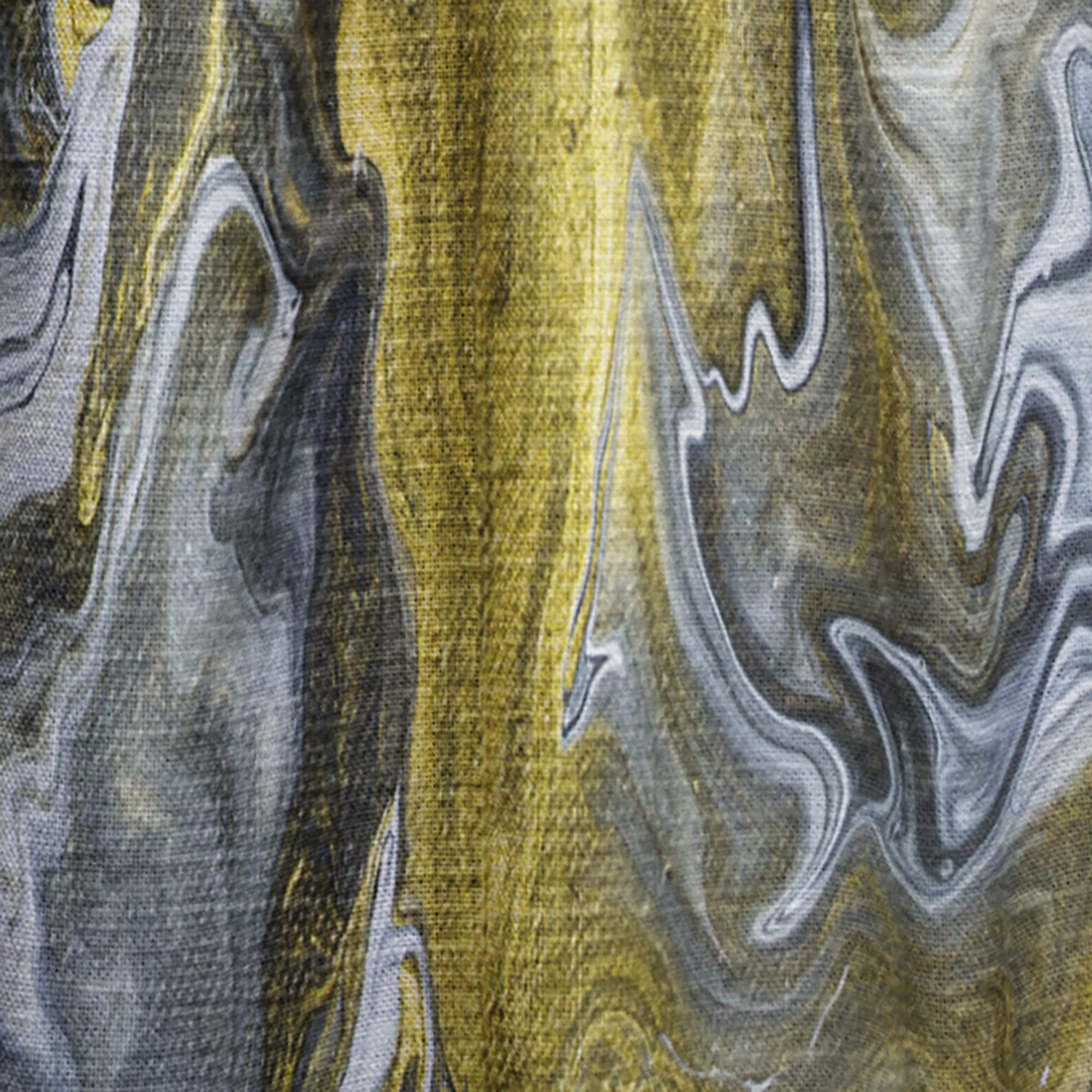 DesignQ Thermal Insulated Single Panel Curtains - Hand Painted Marble Acrylic II in White & Grey - 52x120 Inches for Bedroom & Living Room - Perfect for Blackout, Energy Saving & Home Decor