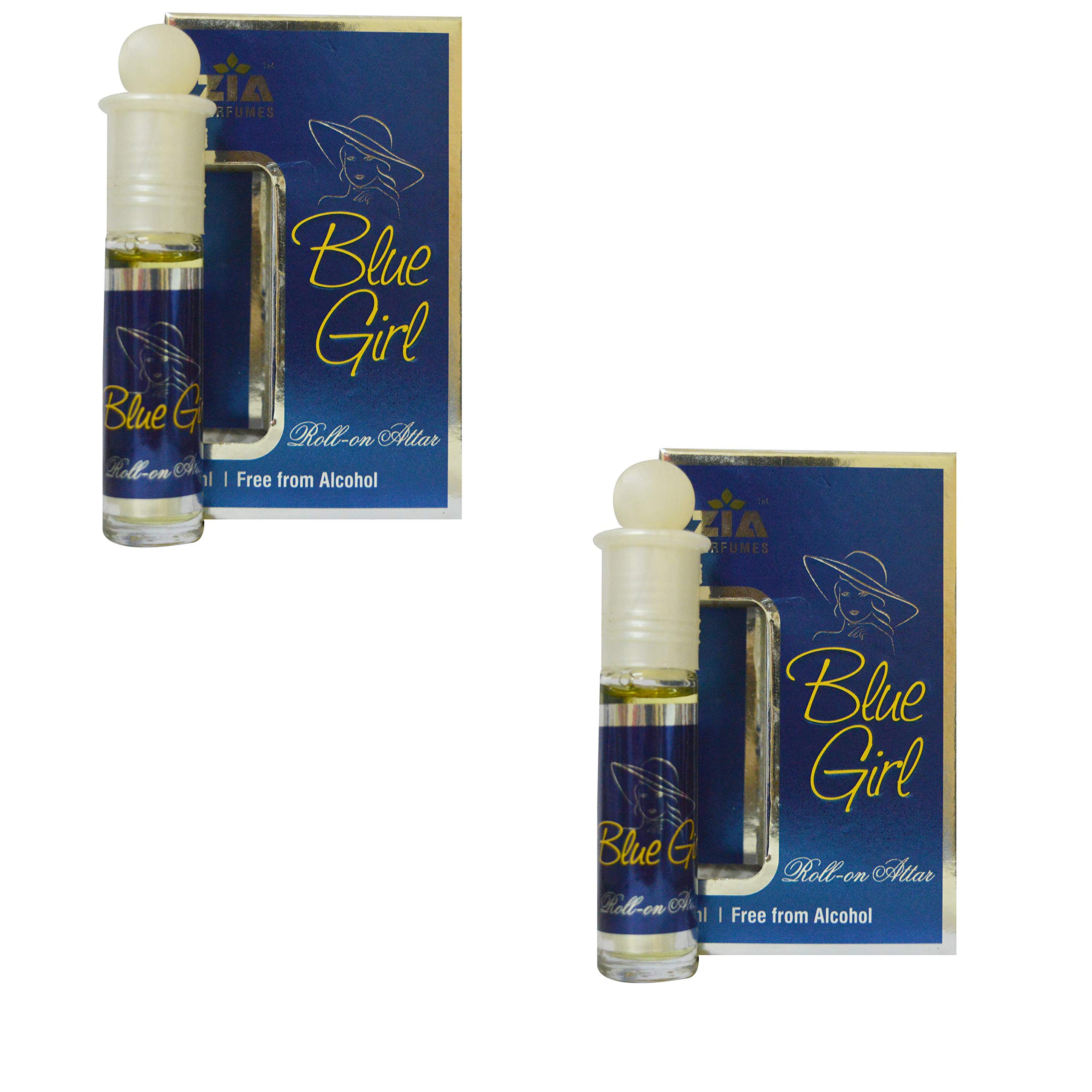 ZIA Blue Girl 8ml Roll-On Alcohol-Free Attar Perfume for Women - Long Lasting Fragrance Oil - Perfect for Daily Wear, Office & Special Occasions