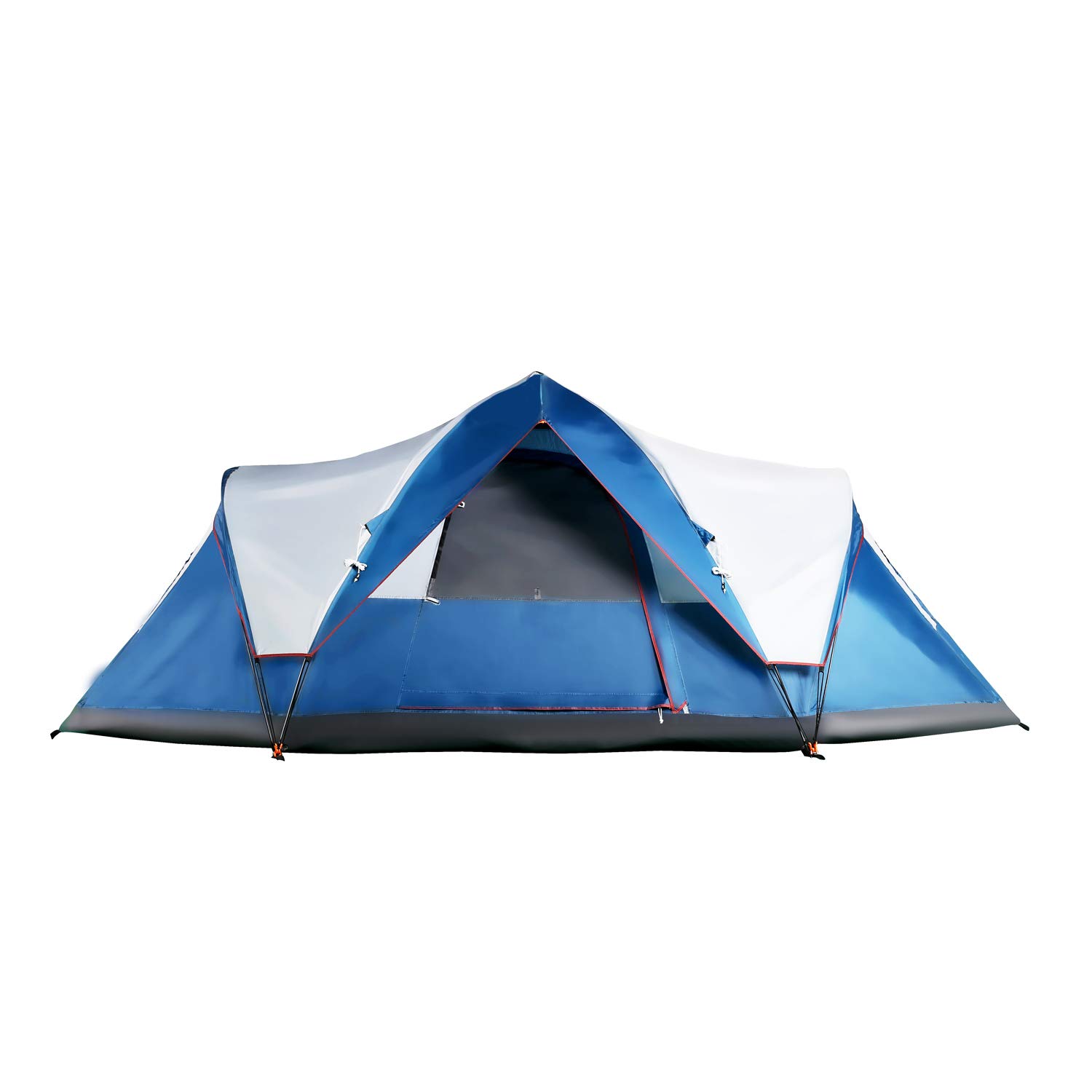 MOBIHOME 6-Person Instant Pop-Up Dome Tent - Quick Setup Family Camping Tent with Waterproof Rainfly, Mesh Roof & Windows - 13.5' x 7' for Outdoor Adventures, Backyard Camping & Music Festivals