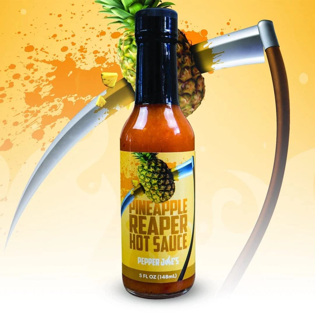 Pepper Joe’s Pineapple Reaper Hot Sauce – Premium Carolina Reaper Sauce with World’s Hottest Chili Pepper & Ripe Pineapple – 5oz Bottle – Perfect for Tacos, Wings & BBQ – Spicy Gourmet Gift